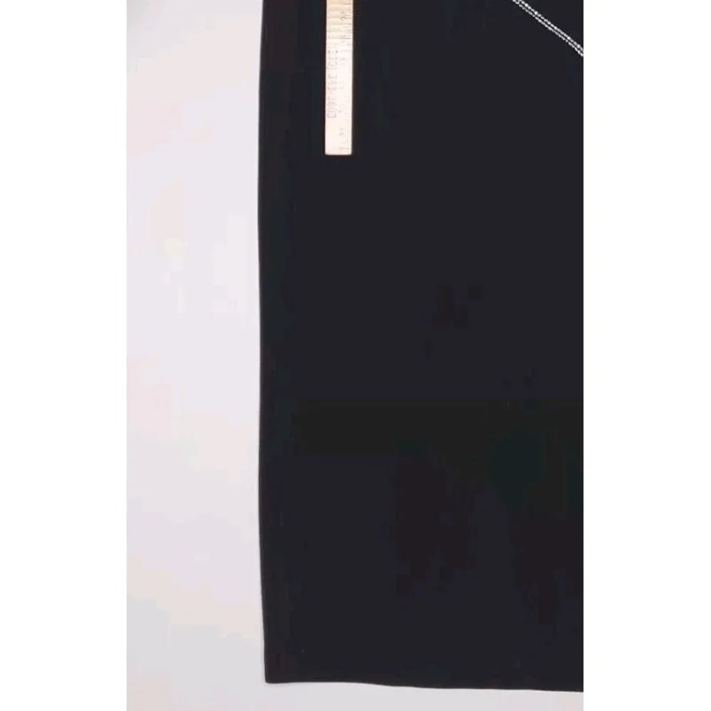 Onyx Nite Maxi Dress 14‎ Black Faux Wrap Diamond Jewel Tie VNeck Long Sleeve Zip